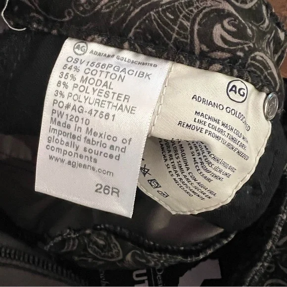 ANTHROPOLOGIE AG Adriano Goldschmied Velvet Paisley High Rise Stevie Ankle Pants - Picture 13 of 14